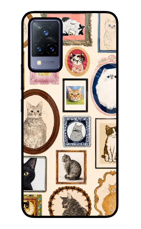 Mirror Cats Vivo V21 Glass Case