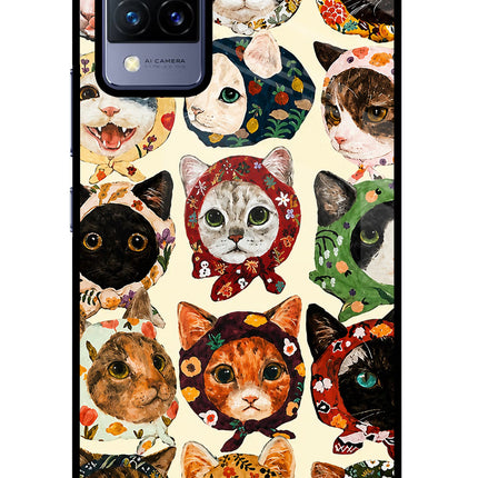 Cool Cat Vivo V21 Glass Case