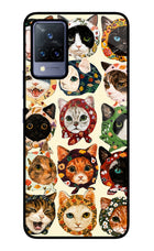 Cool Cat Vivo V21 Glass Case