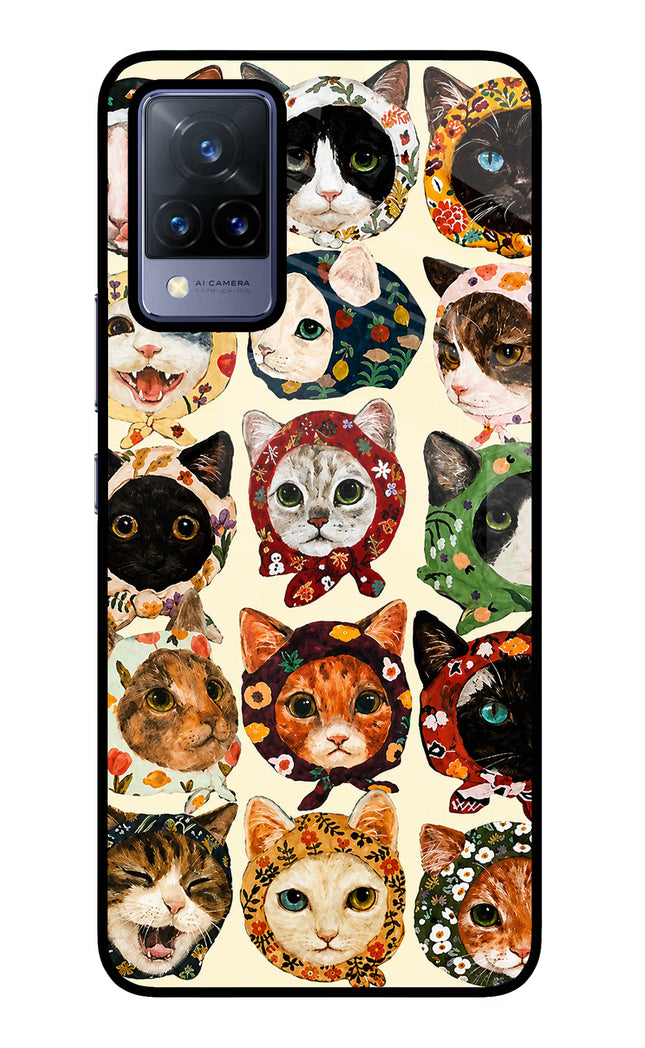 Cool Cat Vivo V21 Glass Case