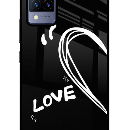 Love Line Vivo V21 Glass Case Back Cover by Casekaro