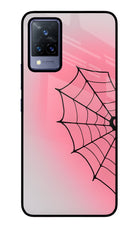 Pink Web Vivo V21 Glass Case