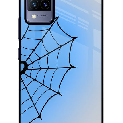 Blue Web Vivo V21 Glass Case
