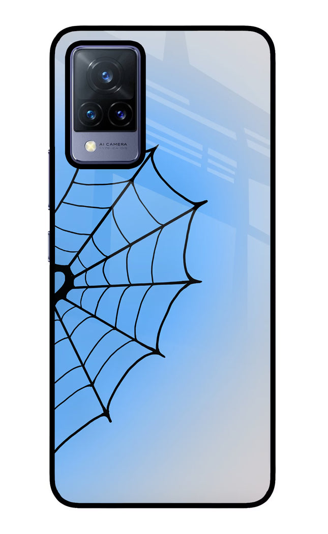 Blue Web Vivo V21 Glass Case