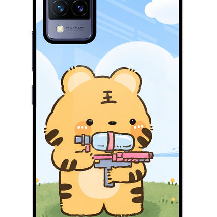 Tiger Treat Vivo V21 Glass Case