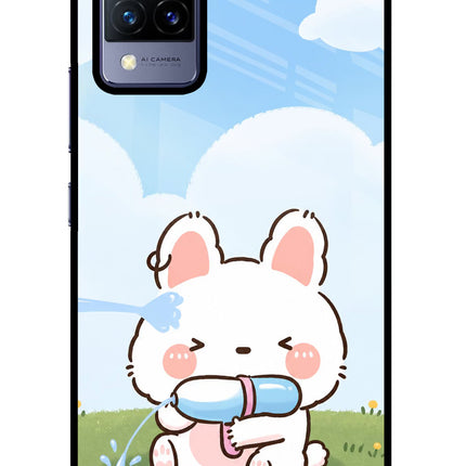 Bunny Treat Vivo V21 Glass Case