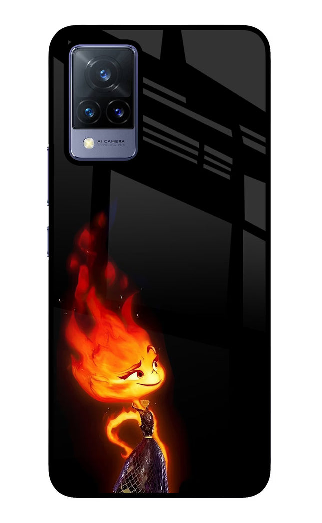 Ember Flame Vivo V21 Glass Case
