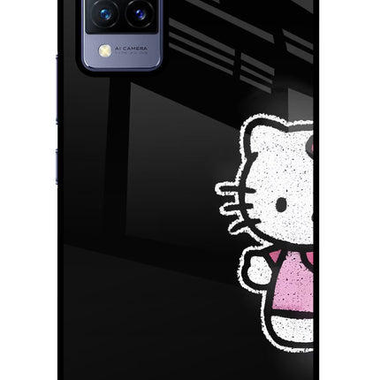 Kitty Charm Vivo V21 Glass Case