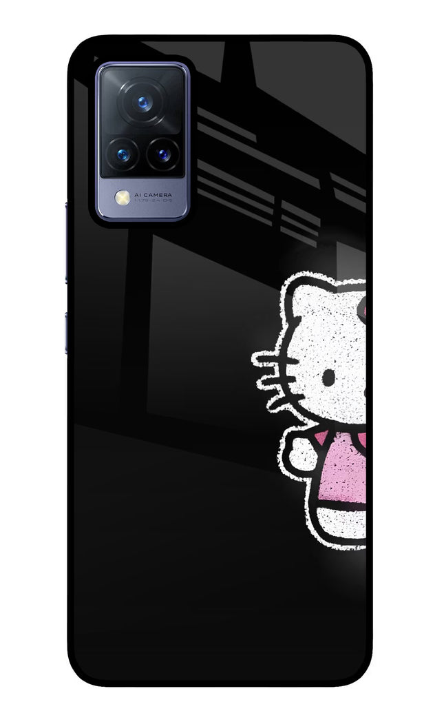 Kitty Charm Vivo V21 Glass Case