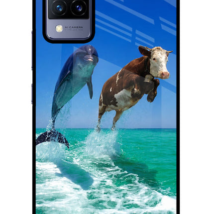 Dolphin vs Cow Vivo V21 Glass Case
