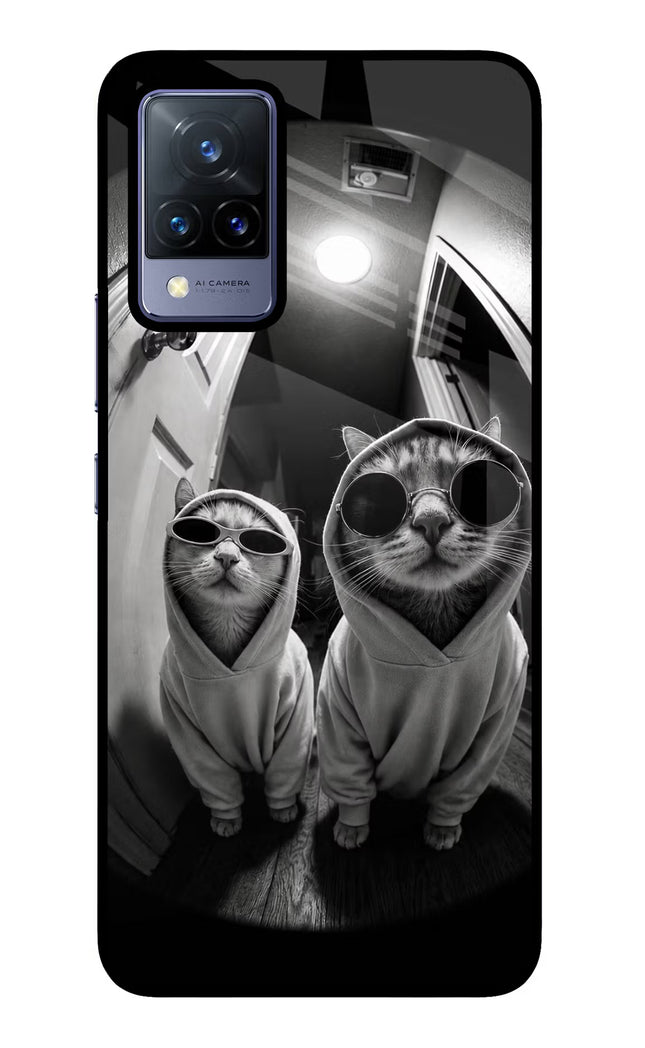 Hood Cats Vivo V21 Glass Case