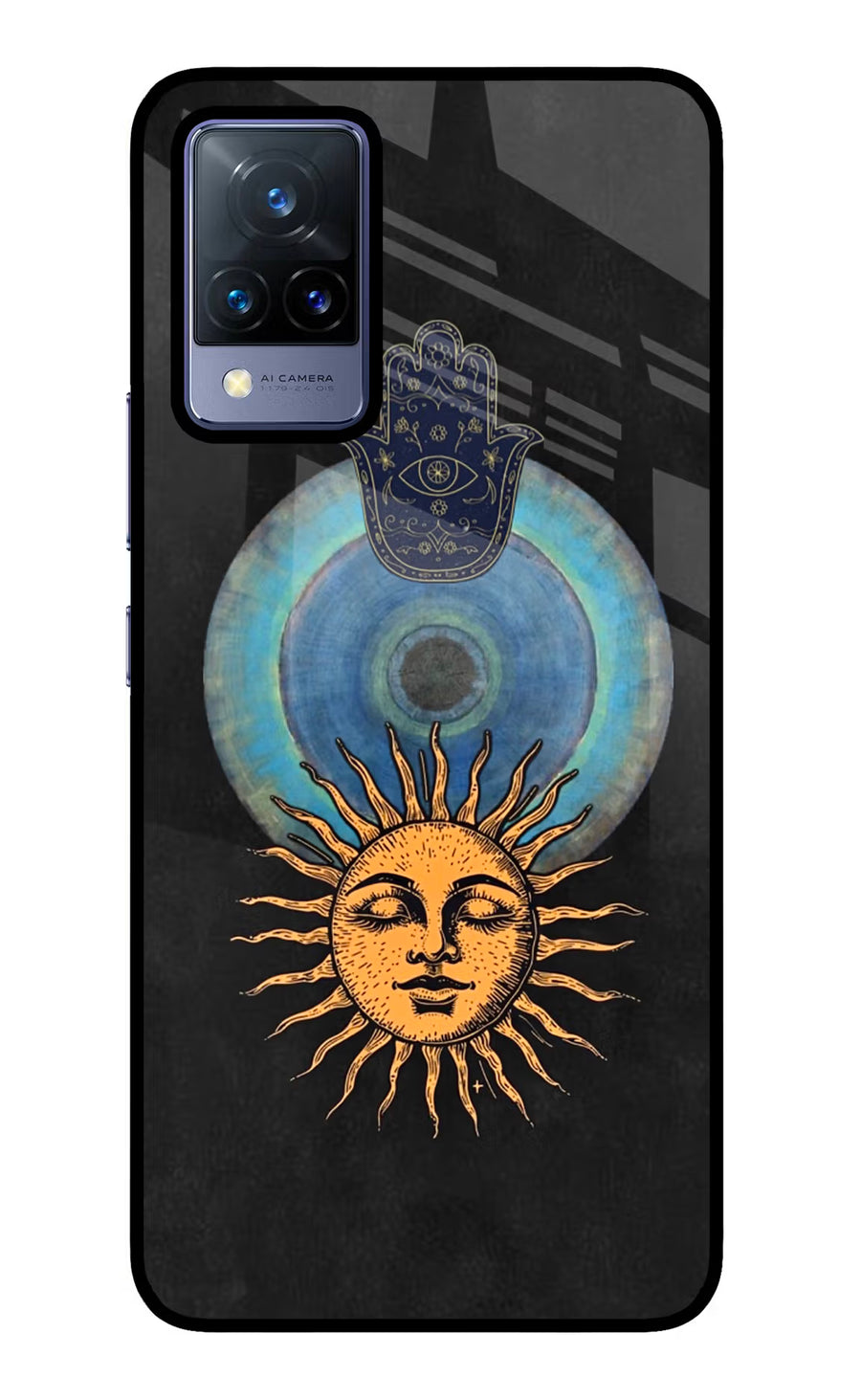 Divine Sun Vivo V21 Back Cover, Glass case