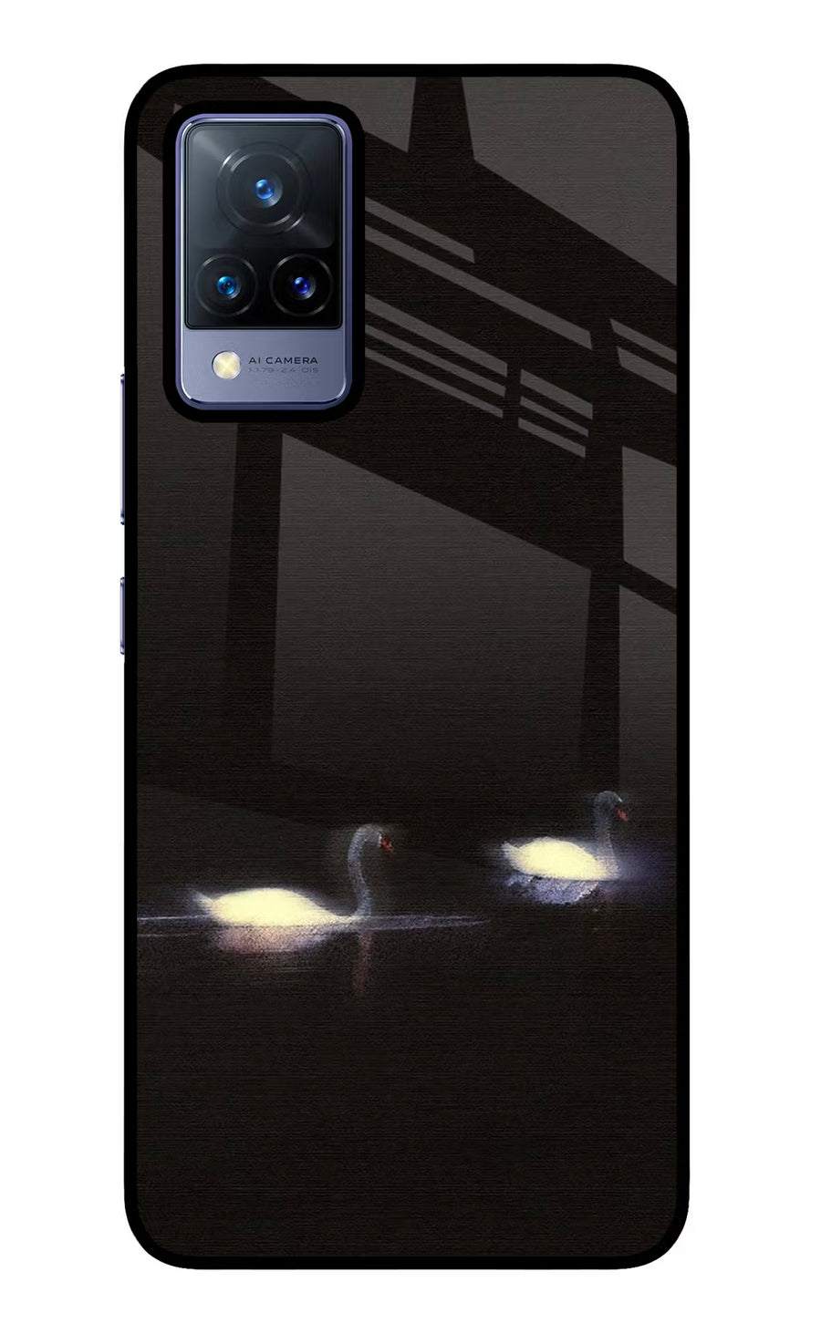 Silent Swans Vivo V21 Back Cover, Glass case