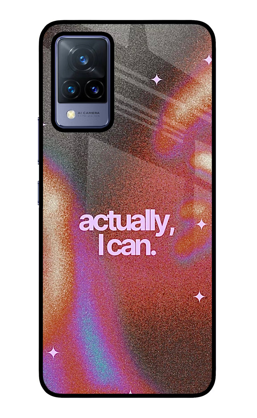 Pink Aura Vivo V21 Back Cover, Glass case