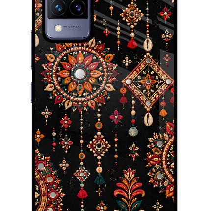Boho Noir Vivo V21 Glass Case