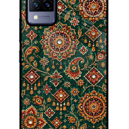 Green Pataka Vivo V21 Glass Case