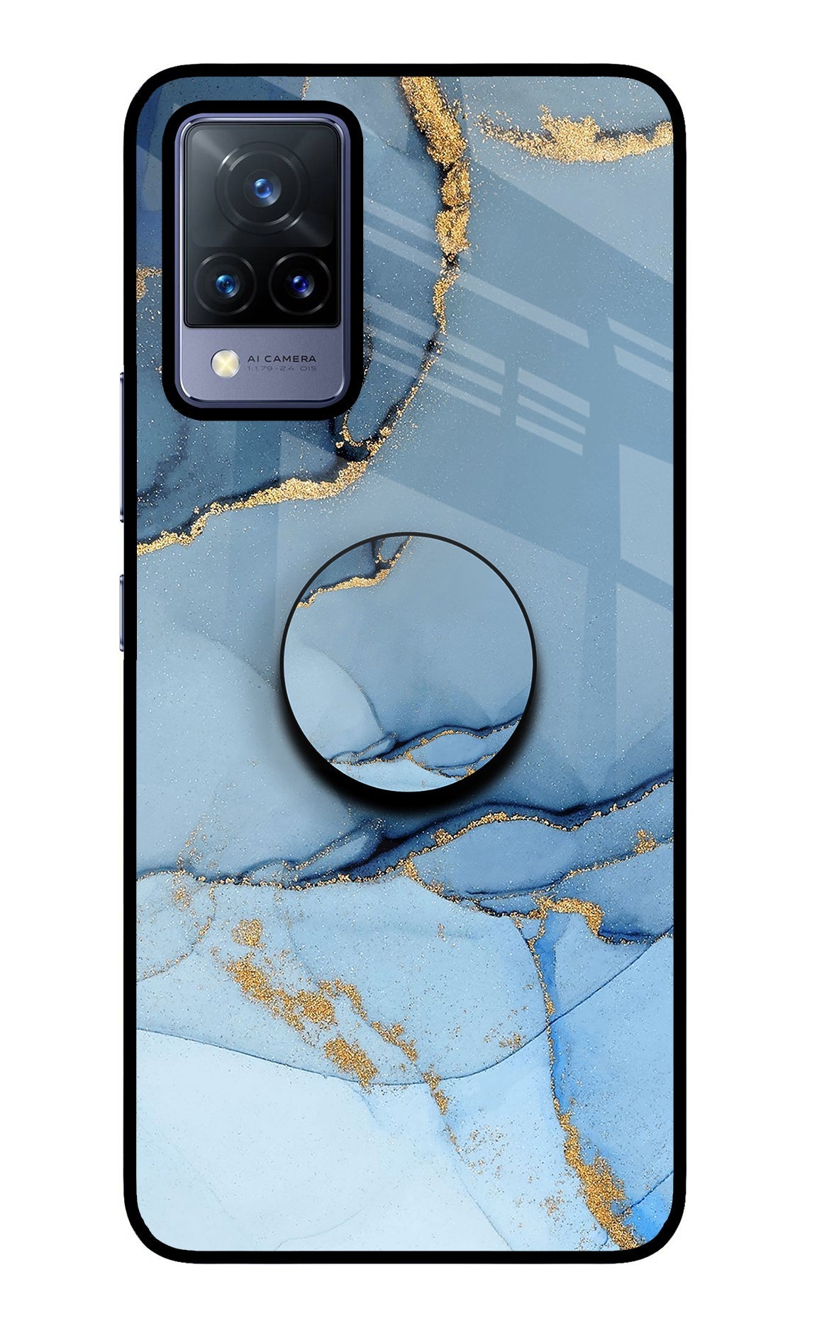 Blue Marble Vivo V21 Glass Case