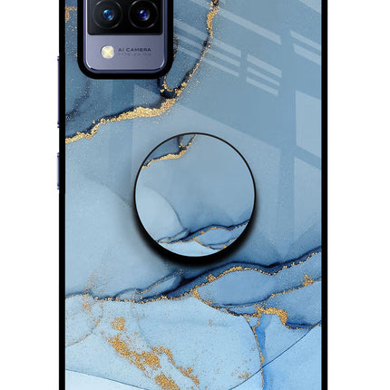Blue Marble Vivo V21 Glass Case