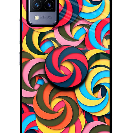 Spiral Pattern Vivo V21 Pop Case by Casekaro