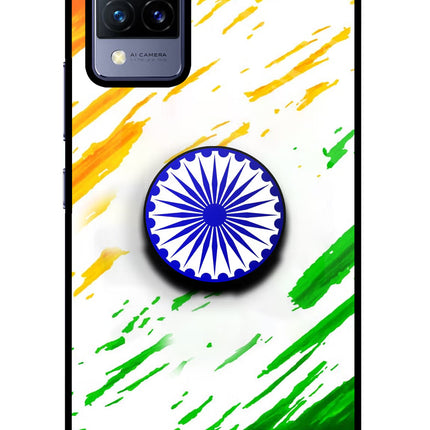 Indian Flag Ashoka Chakra Vivo V21 Pop Case by Casekaro