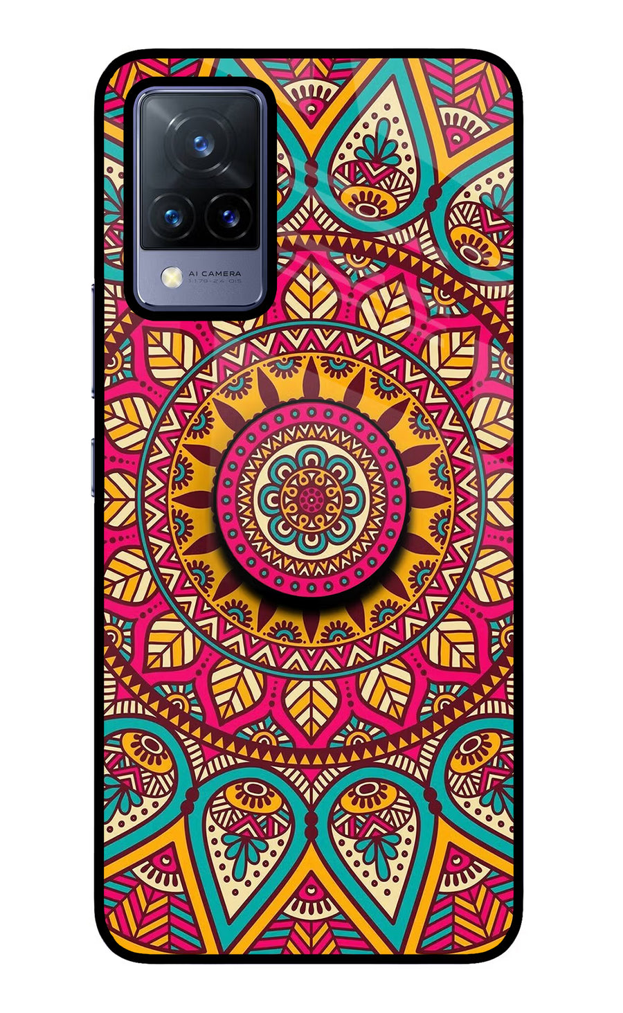 Mandala Vivo V21 Pop Case, Glass case