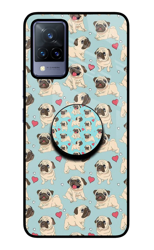 Pug Dog Vivo V21 Glass Case