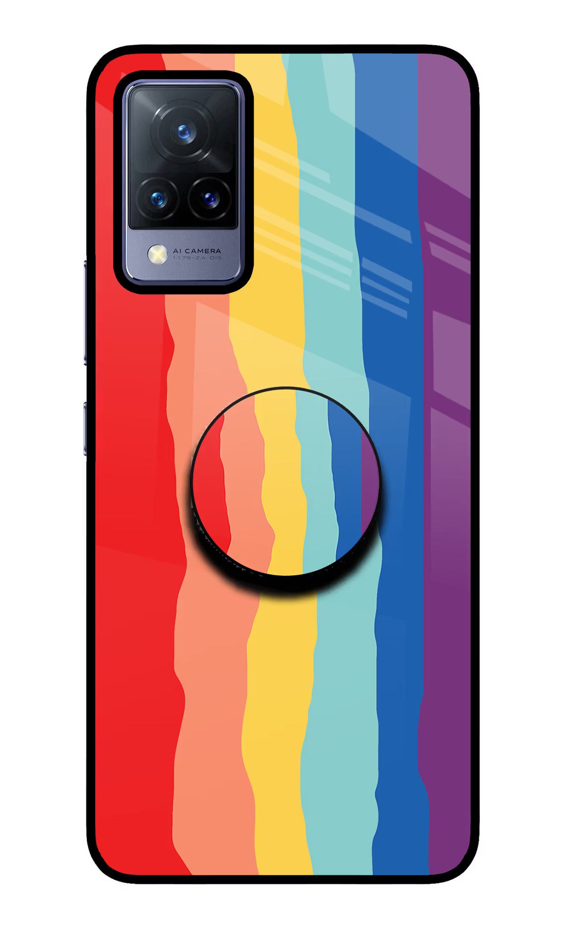 Rainbow Vivo V21 Pop Case by Casekaro