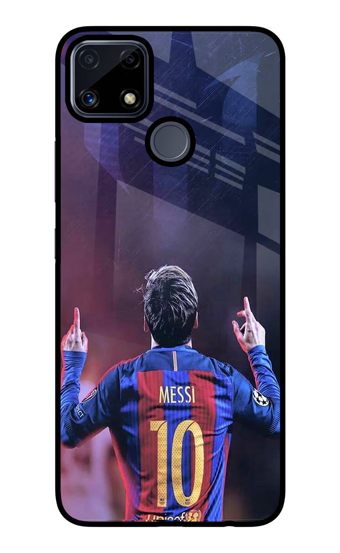 Messi Realme C25/C25s Glass Case Back Cover by Casekaro