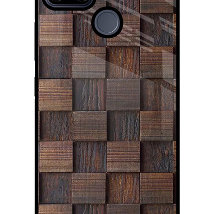 Wooden Cube Design Realme C25/C25s Glass Case