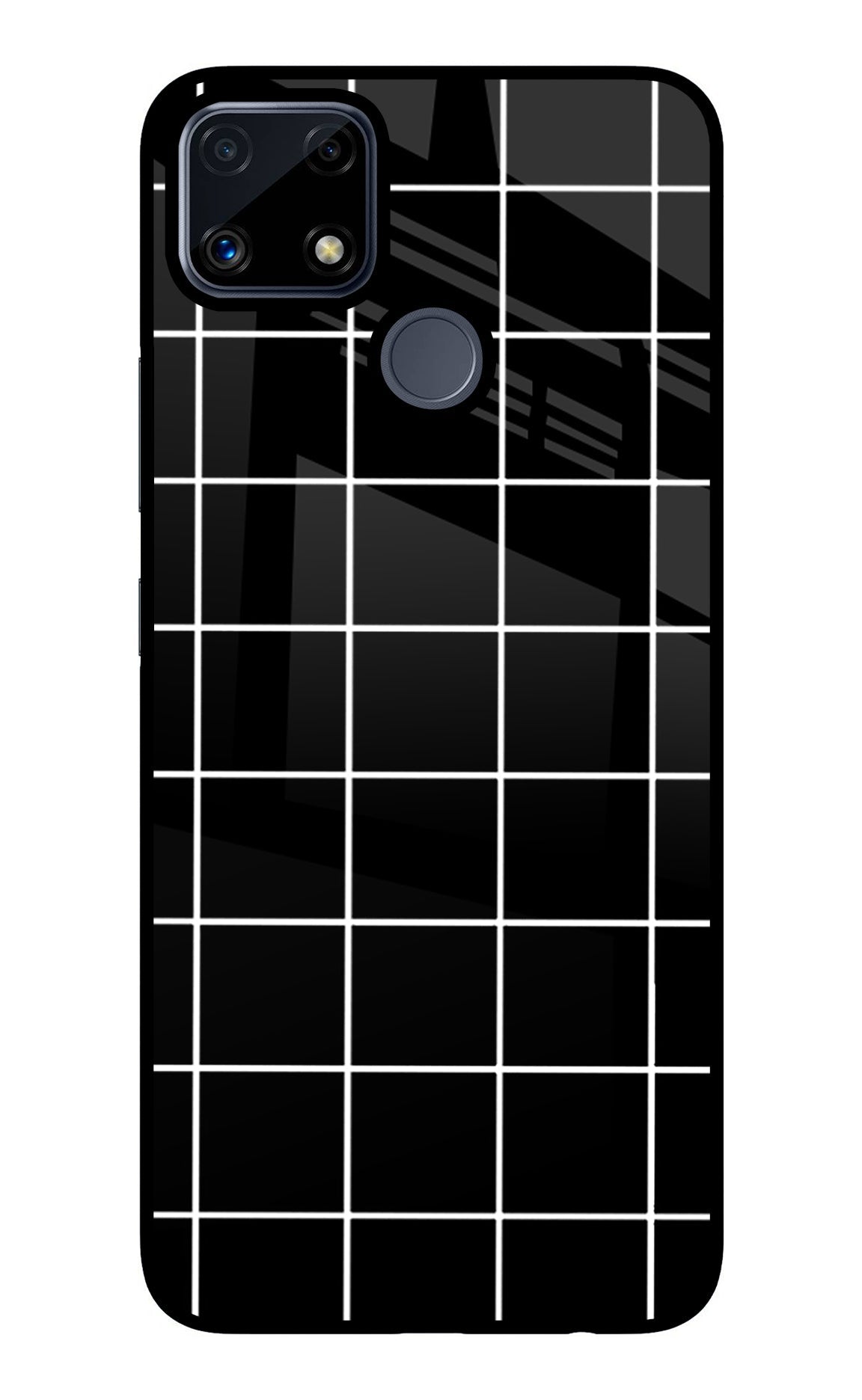 White Grid Realme C25/C25s Glass Case