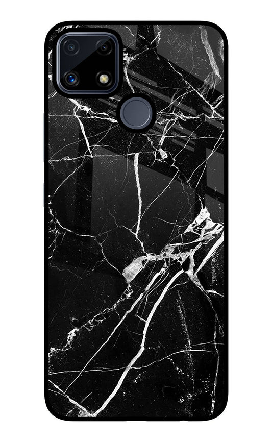 Black Marble Pattern Realme C25/C25s Glass Case