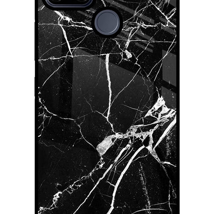 Black Marble Pattern Realme C25/C25s Glass Case