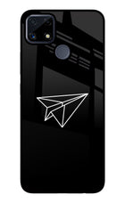 Paper Plane White Realme C25/C25s Glass Case