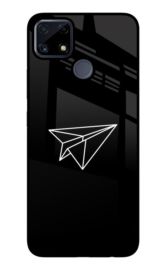 Paper Plane White Realme C25/C25s Glass Case