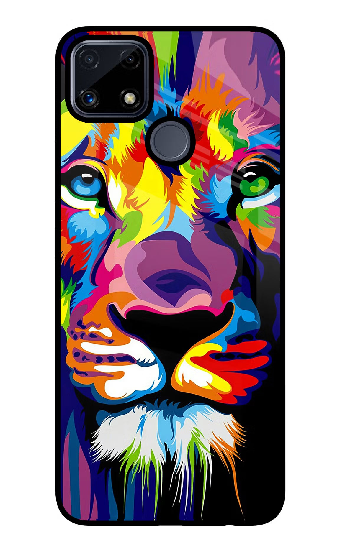Lion Realme C25/C25s Glass Case Back Cover by Casekaro