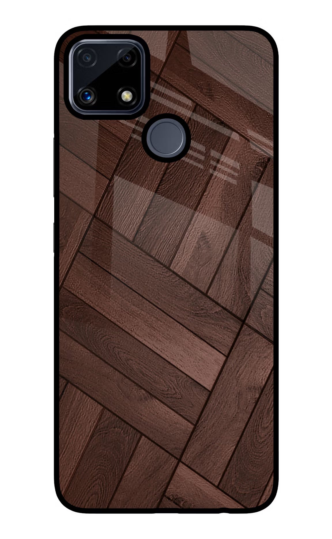 Wooden Texture Design Realme C25/C25s Glass Case Back Cover by Casekaro