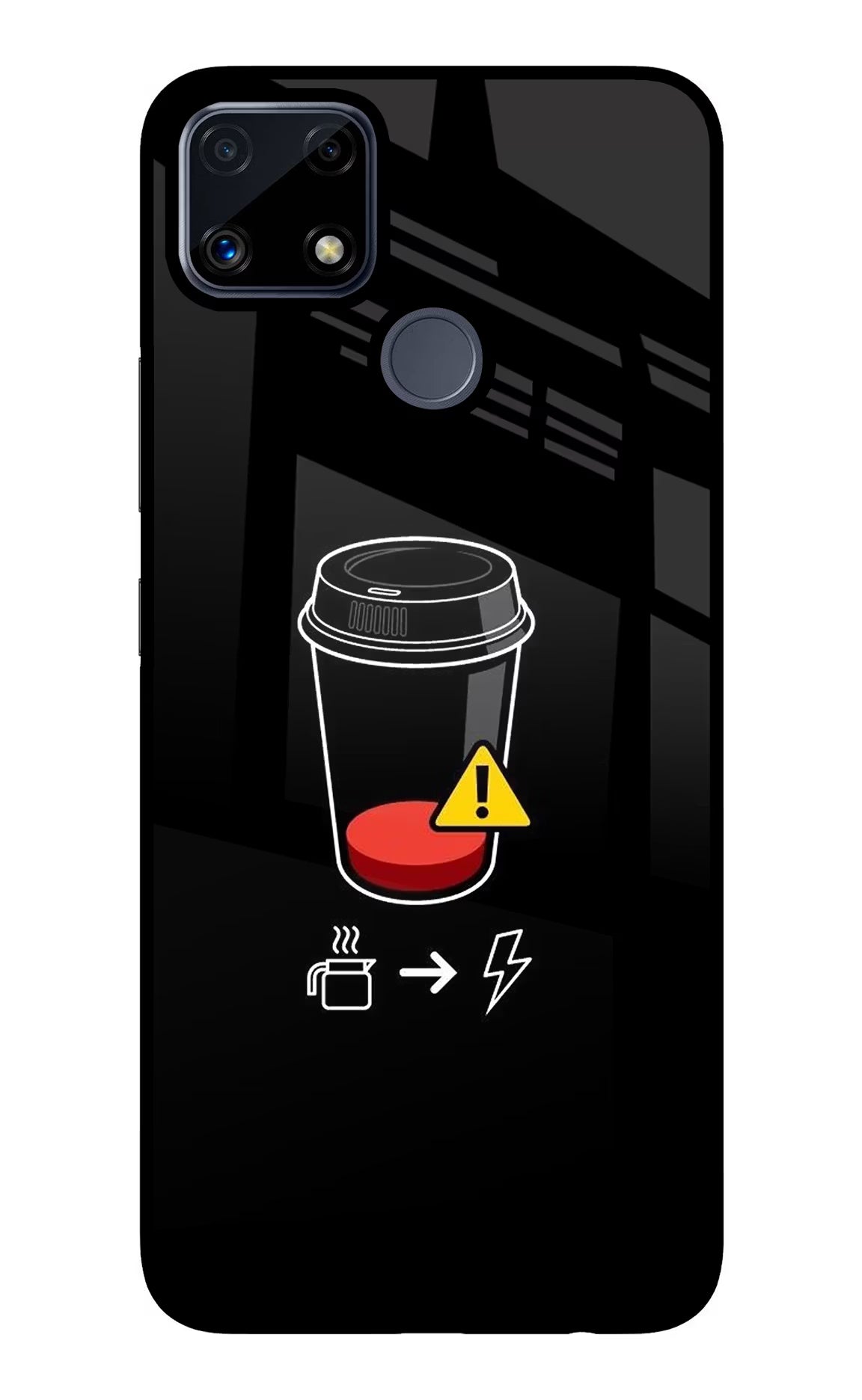 Coffee Realme C25/C25s Glass Case Back Cover by Casekaro