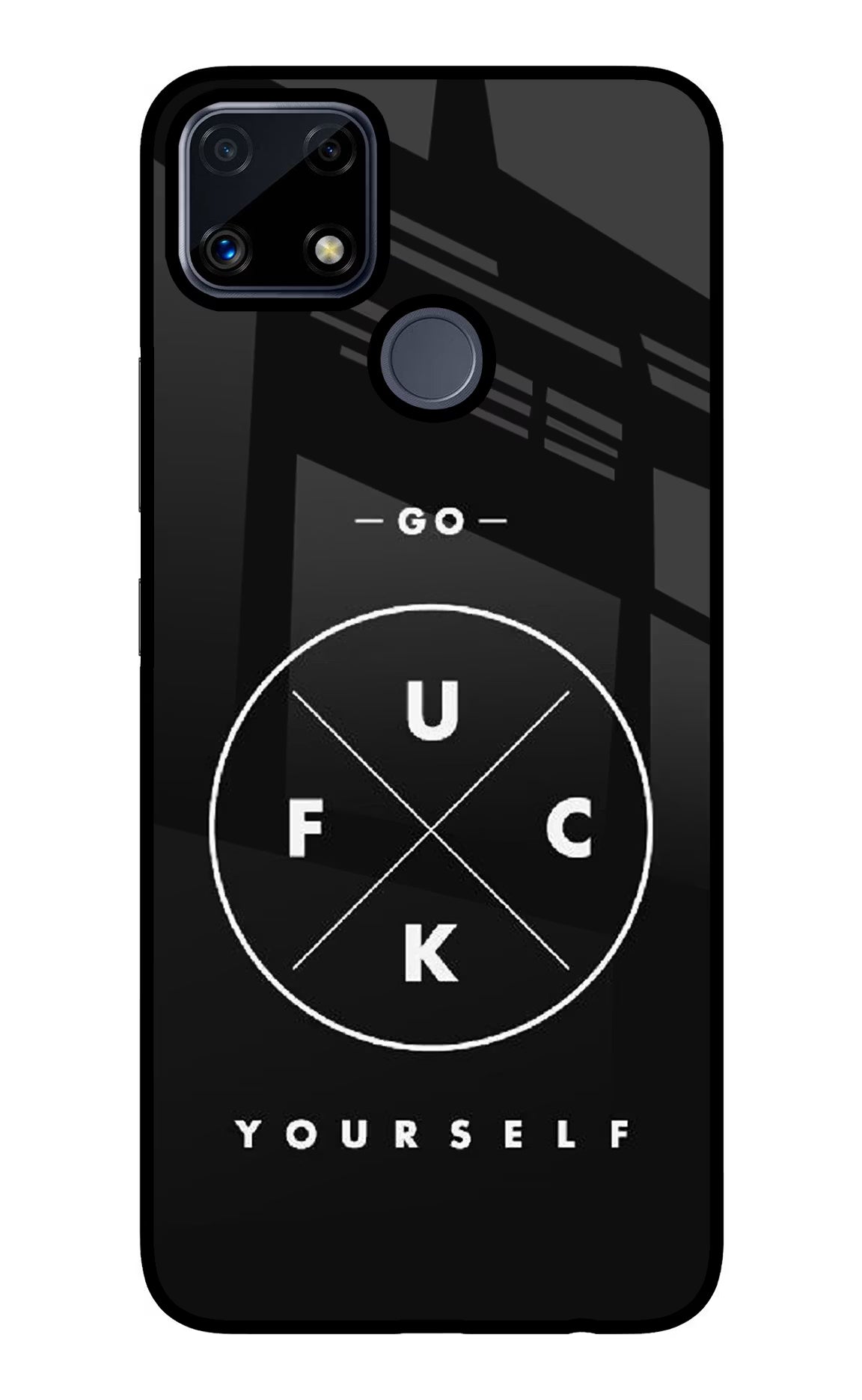 Go Fuck Yourself Realme C25/C25s Glass Case Back Cover by Casekaro