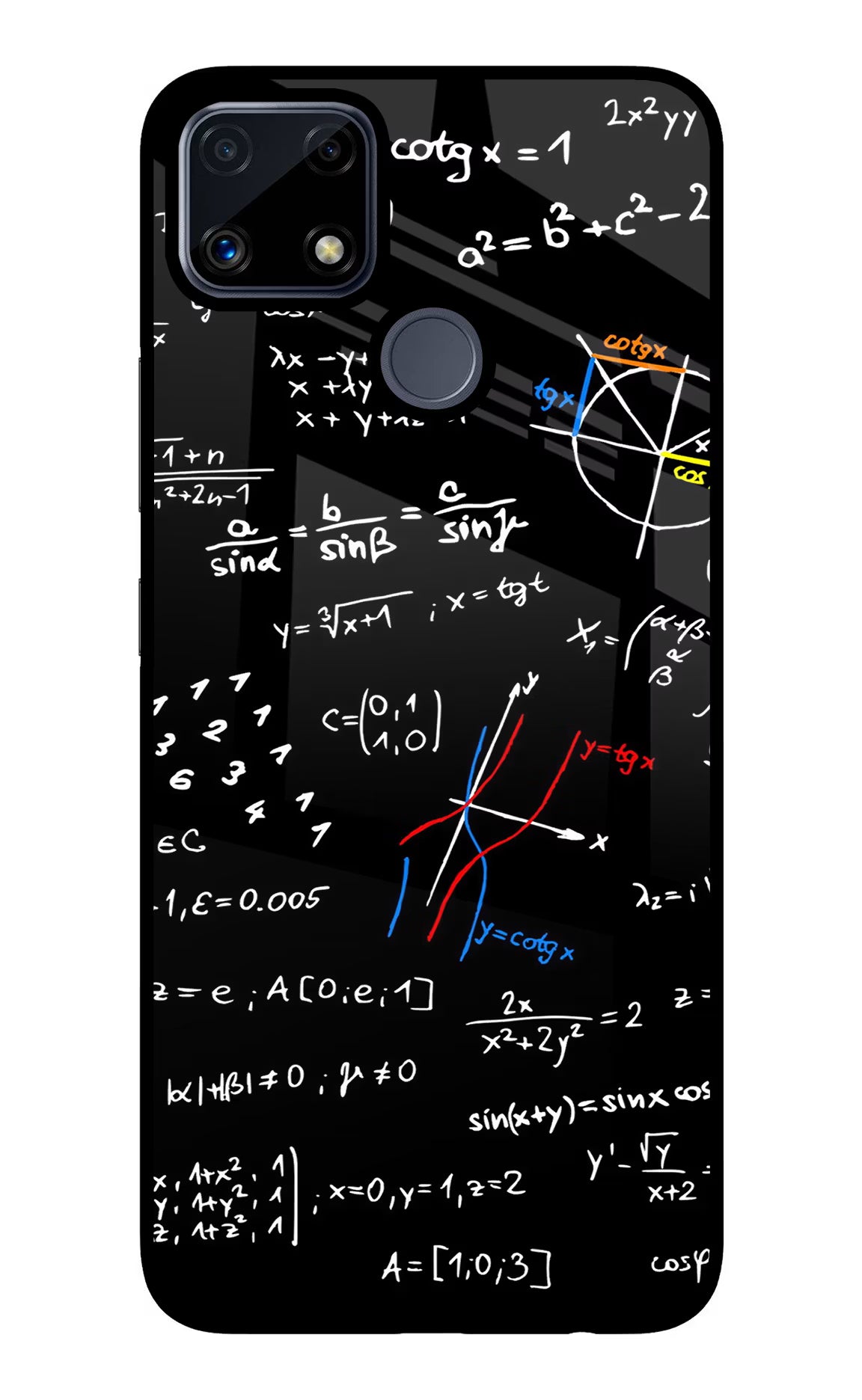 Mathematics Formula Realme C25/C25s Glass Case Back Cover by Casekaro