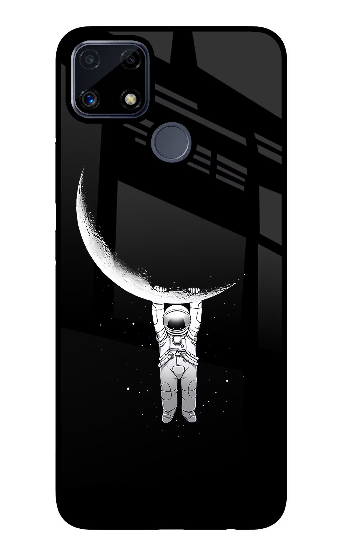 Moon Space Realme C25/C25s Glass Case Back Cover by Casekaro