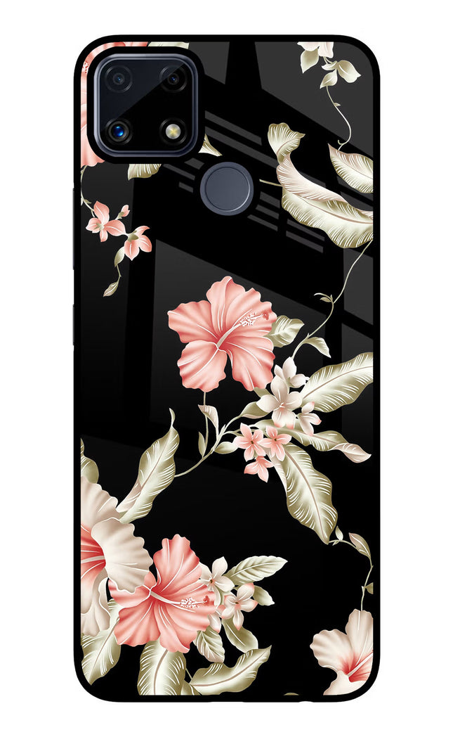Flowers Realme C25/C25s Glass Case Back Cover by Casekaro