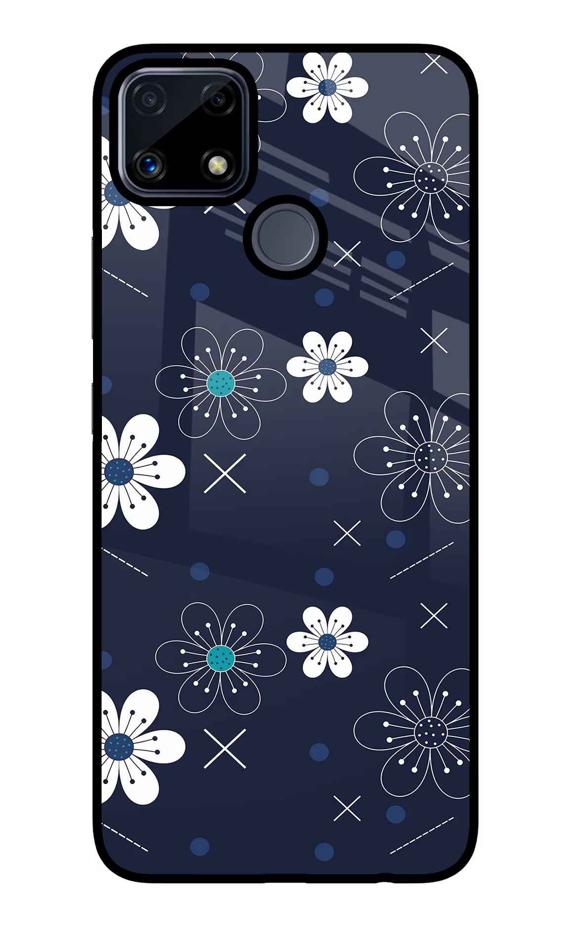 Flowers Realme C25/C25s Glass Case Back Cover by Casekaro
