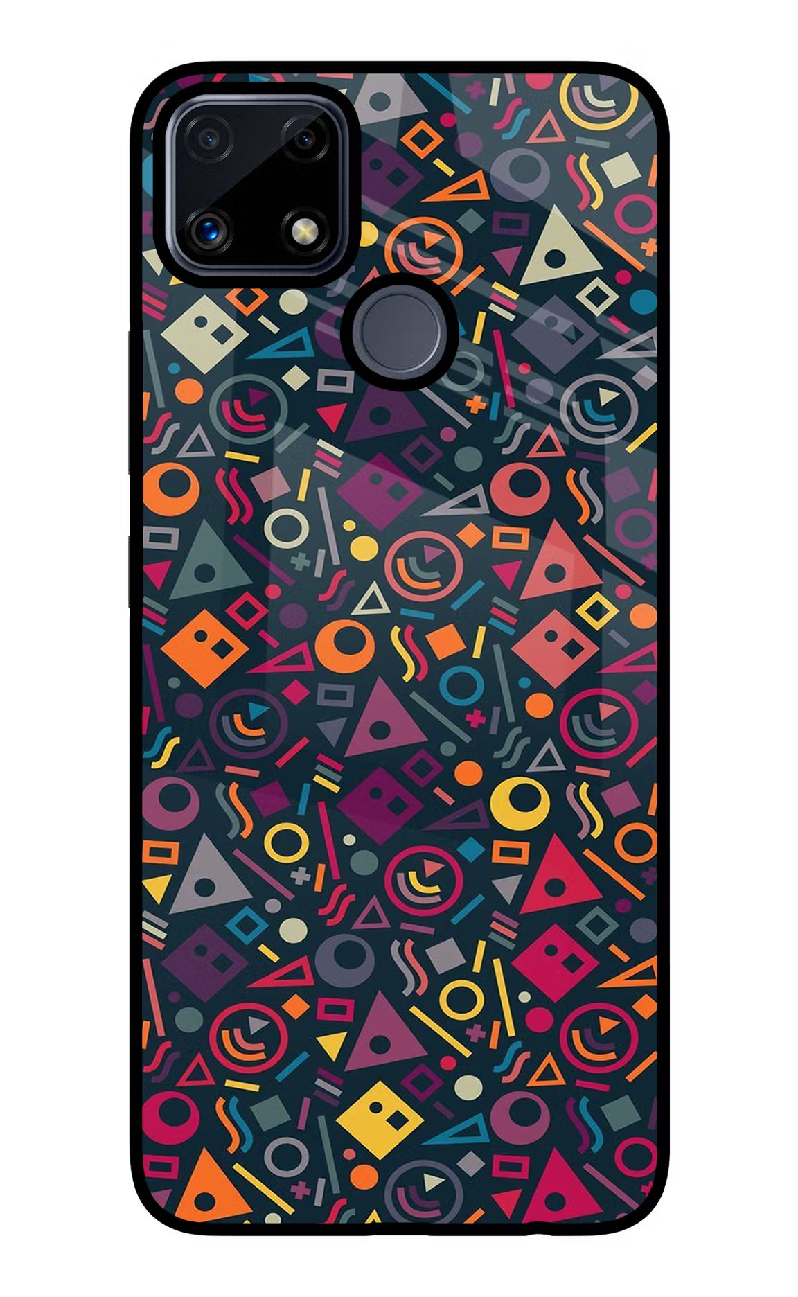 Geometric Abstract Realme C25/C25s Glass Case Back Cover by Casekaro