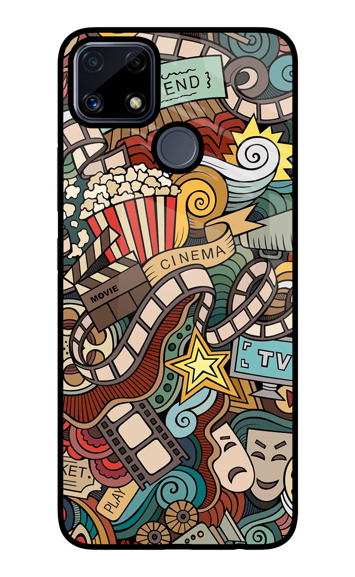 Cinema Abstract Realme C25/C25s Glass Case Back Cover by Casekaro