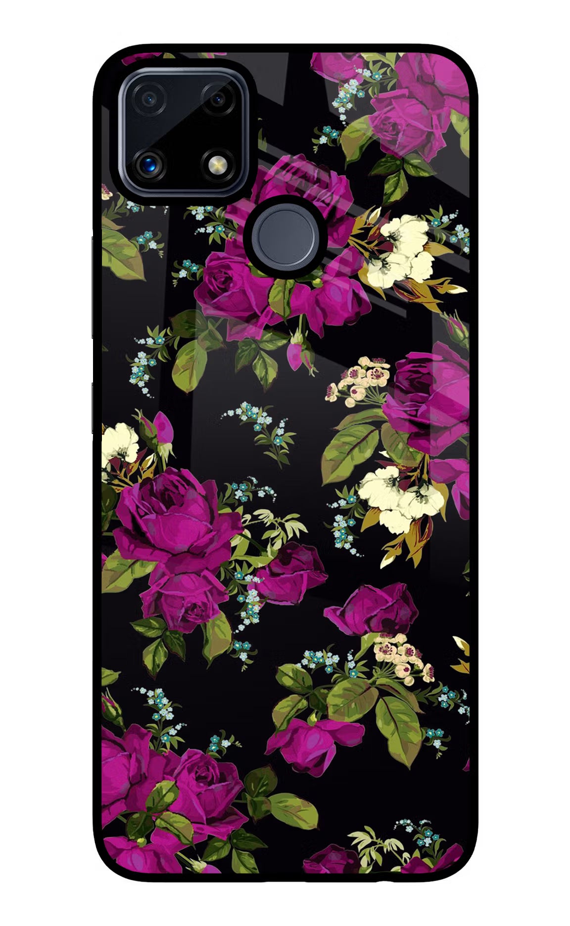 Flowers Realme C25/C25s Glass Case Back Cover by Casekaro
