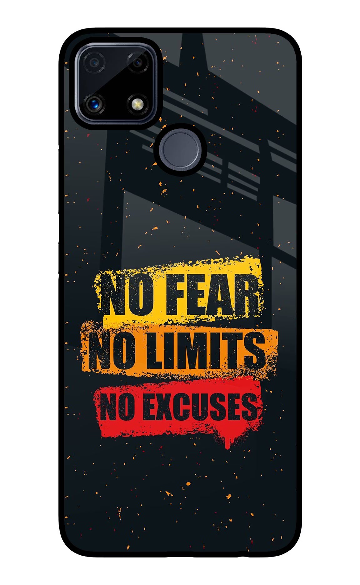 No Fear No Limits No Excuse Realme C25/C25s Glass Case Back Cover by Casekaro