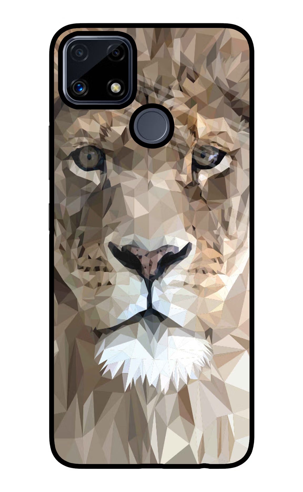 Lion Art Realme C25/C25s Glass Case Back Cover by Casekaro