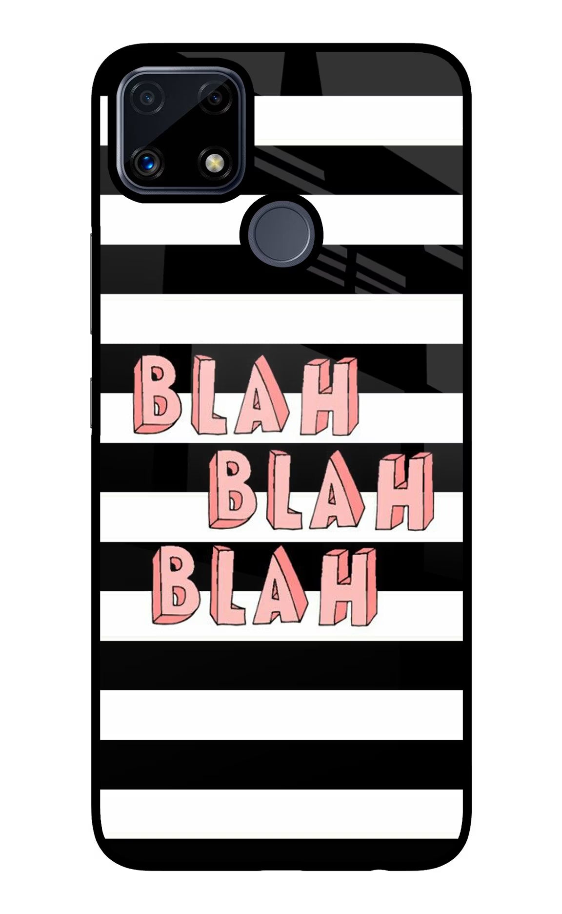 Blah Blah Blah Realme C25/C25s Glass Case Back Cover by Casekaro