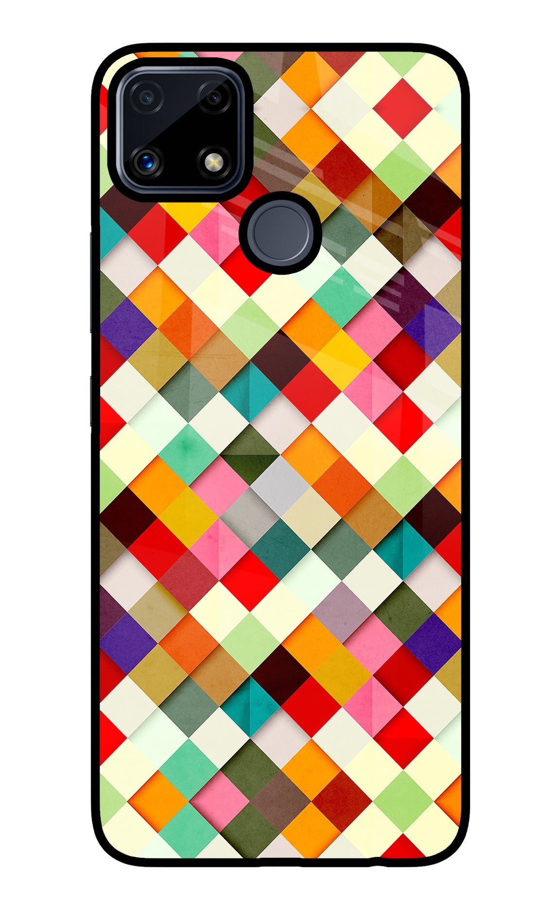 Geometric Abstract Colorful Realme C25/C25s Glass Case