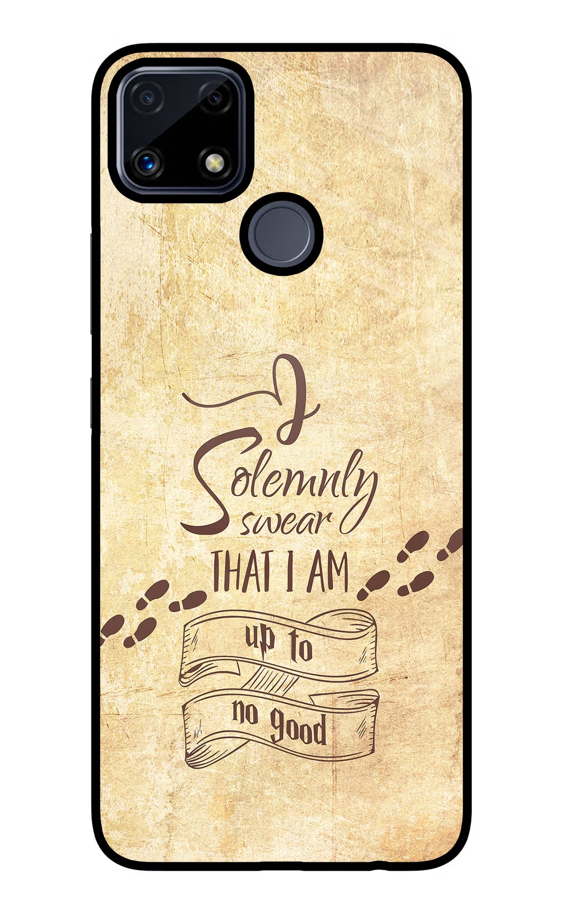 I Solemnly swear that i up to no good Realme C25/C25s Glass Case Back Cover by Casekaro